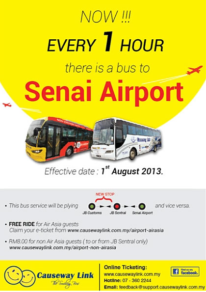 Updates on the Senai Airport Shuttle Bus Service